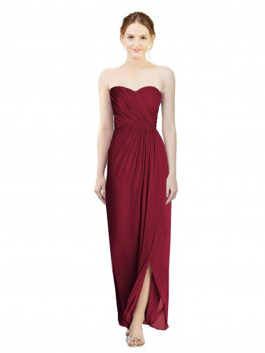 Sleeveless Burgundy Sheath Sweetheart Bridesmaid Dress Maidstone