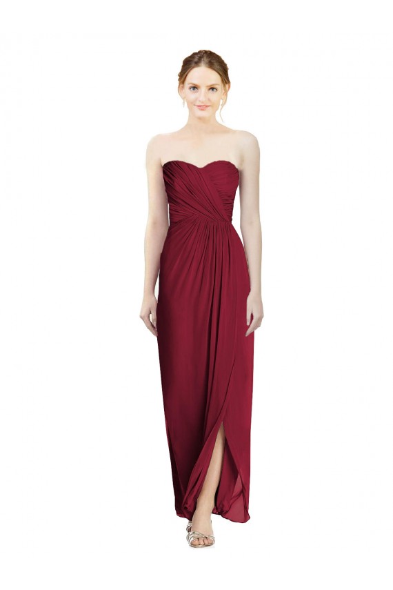 Sleeveless Burgundy Sheath Sweetheart Bridesmaid Dress Maidstone