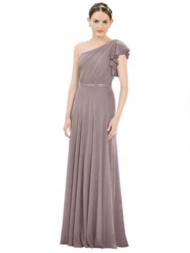 Sleeveless Dusty Rose A-Line One Shoulder Bridesmaid Dress Maidstone