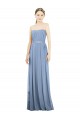 Sleeveless Dusty Blue A-Line Strapless Bridesmaid Dress Maidstone