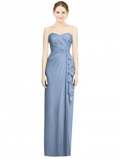 Sleeveless Dusty Blue Sheath Sweetheart Bridesmaid Dress Maidstone