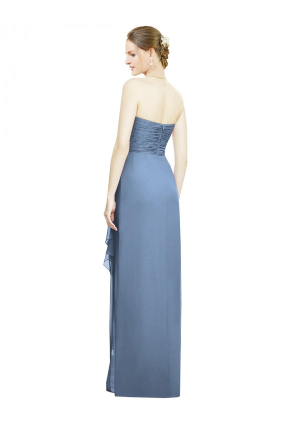 Sleeveless Dusty Blue Sheath Sweetheart Bridesmaid Dress Maidstone