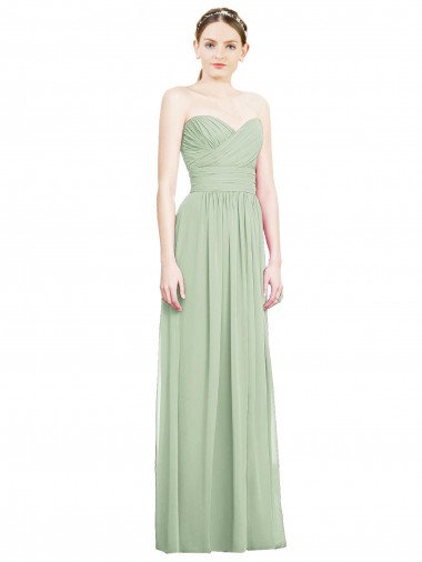 Sleeveless Sage Criss Cross Back A-Line Sweetheart Bridesmaid Dress Maidstone