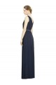 Sleeveless Dark Navy A-Line V-Neck Bridesmaid Gowns Maidstone