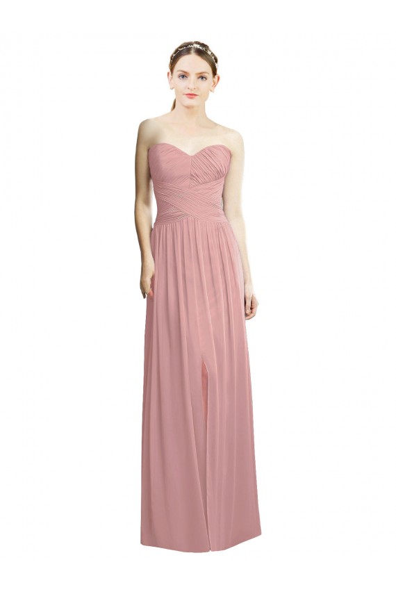 Sleeveless Dusty Pink A-Line Sweetheart Bridesmaid Dress / Evening Dress Maidstone