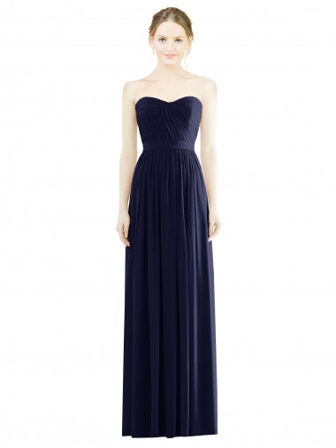 Sleeveless Dark Navy A-Line Sweetheart Formal Evening Gown / Bridesmaid Dress Maidstone