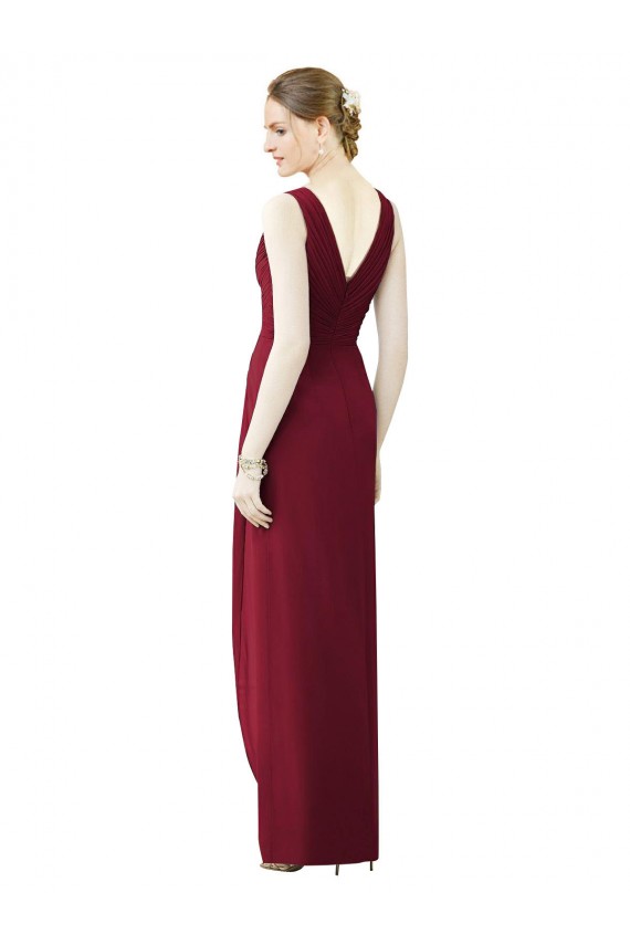 Sleeveless Frost V-Back Sheath V-Neck Bridesmaid Dress / Evening Dress Maidstone