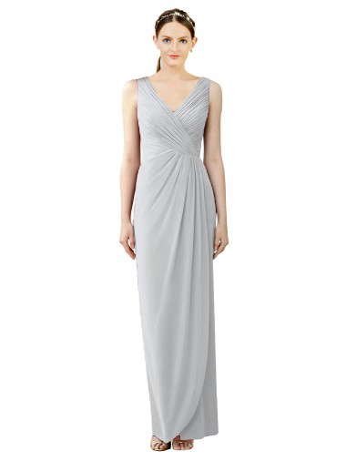 Sleeveless Frost V-Back Sheath V-Neck Bridesmaid Dress / Evening Dress Maidstone