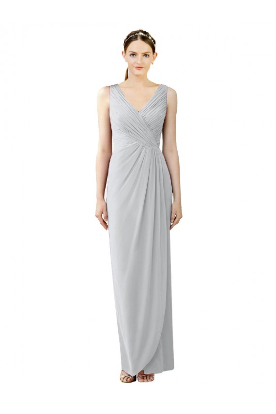 Sleeveless Frost V-Back Sheath V-Neck Bridesmaid Dress / Evening Dress Maidstone