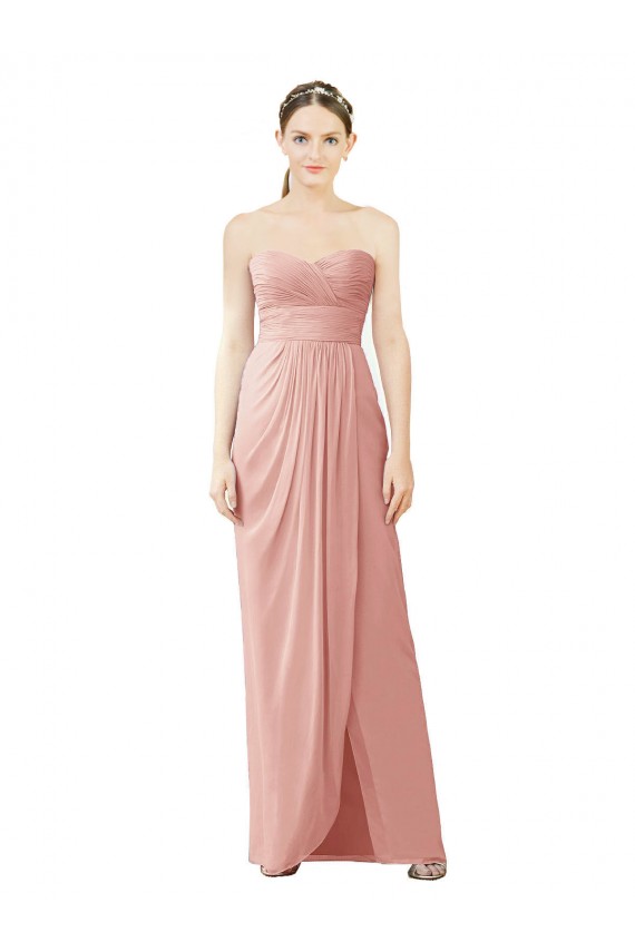 Sleeveless Bliss Pink A-Line Sweetheart High Low Bridesmaid Dress Maidstone
