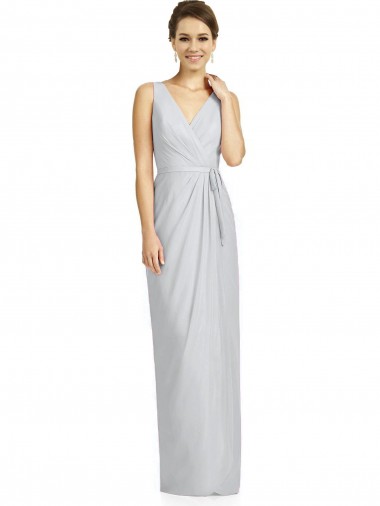 Sleeveless Frost V-Back Sheath V-Neck Bridesmaid Dress Maidstone
