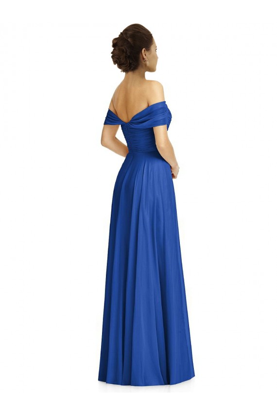 Cap Sleeves Royal Blue A-Line Off the Shoulder Semi Formal Evening Dress / Bridesmaid Dress Maidstone