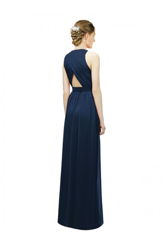 Sleeveless Salmon A-Line Halter Neck Bridesmaid Dress Maidstone