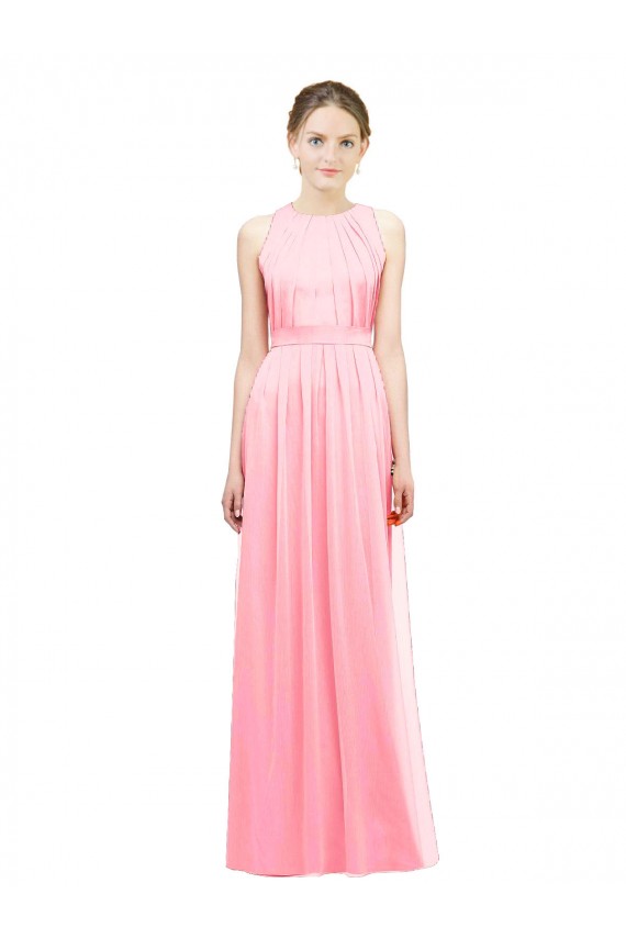 Sleeveless Salmon A-Line Halter Neck Bridesmaid Dress Maidstone