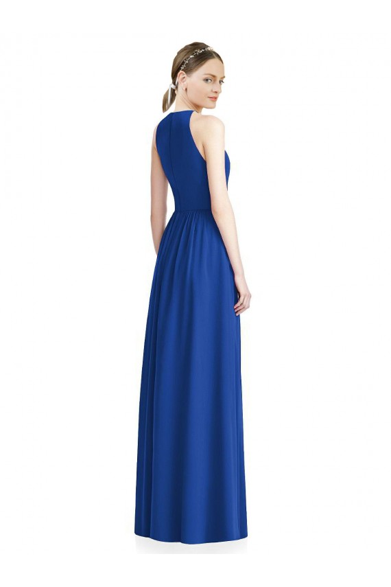 Sleeveless Silver A-Line Halter Neck Bridesmaid Dress / Evening Dress Maidstone