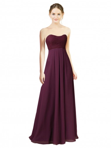 Sleeveless Grape A-Line Chiffon Sweetheart Bridesmaid Dress Maidstone