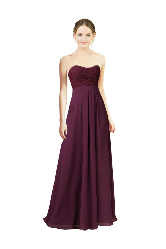 Sleeveless Grape A-Line Chiffon Sweetheart Bridesmaid Dress Maidstone