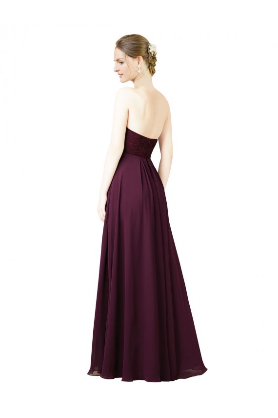 Sleeveless Grape A-Line Chiffon Sweetheart Bridesmaid Dress Maidstone