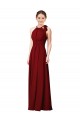 Sleeveless Burgundy Sheath Halter Neck Bridesmaid Dress Maidstone