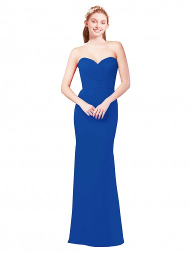 Sleeveless Royal Blue A-Line Sweetheart Bridesmaid Dress / Evening Gowns Maidstone