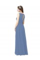 Sleeveless Windsor Blue Sheath Illusion Neck Bridesmaid Dress Maidstone