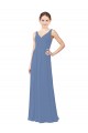 Sleeveless Windsor Blue Sheath V-Neck Bridal Party Dress Maidstone