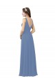 Sleeveless Windsor Blue Sheath V-Neck Bridal Party Dress Maidstone