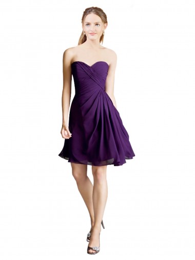 Sleeveless Purple A-Line Sweetheart Bridesmaid Dress Maidstone