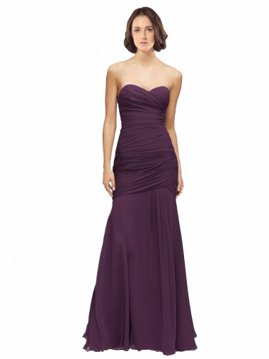 Sleeveless Grape Mermaid Sweetheart Bridesmaid Dress Maidstone