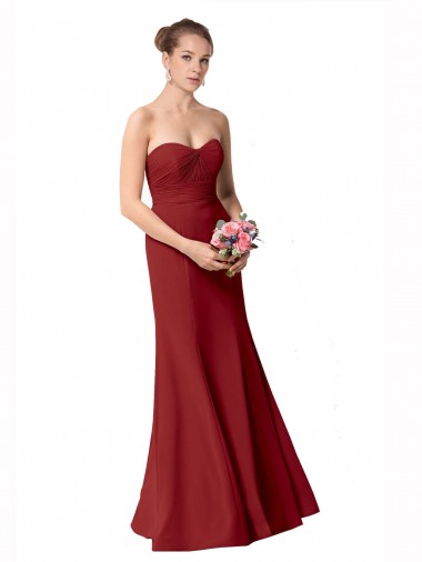 Sleeveless Burgundy Mermaid Sweetheart Bridesmaid Dress Maidstone