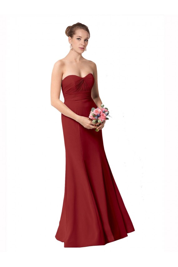 Sleeveless Burgundy Mermaid Sweetheart Bridesmaid Dress Maidstone