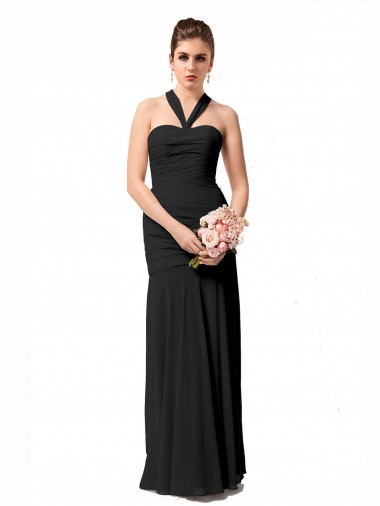 Sleeveless Black Mermaid Halter Neck Bridesmaid Dress / Evening Dress Maidstone