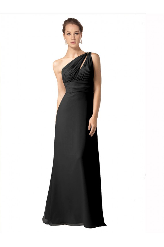 Sleeveless Black A-Line One Shoulder Bridesmaid Dress Maidstone