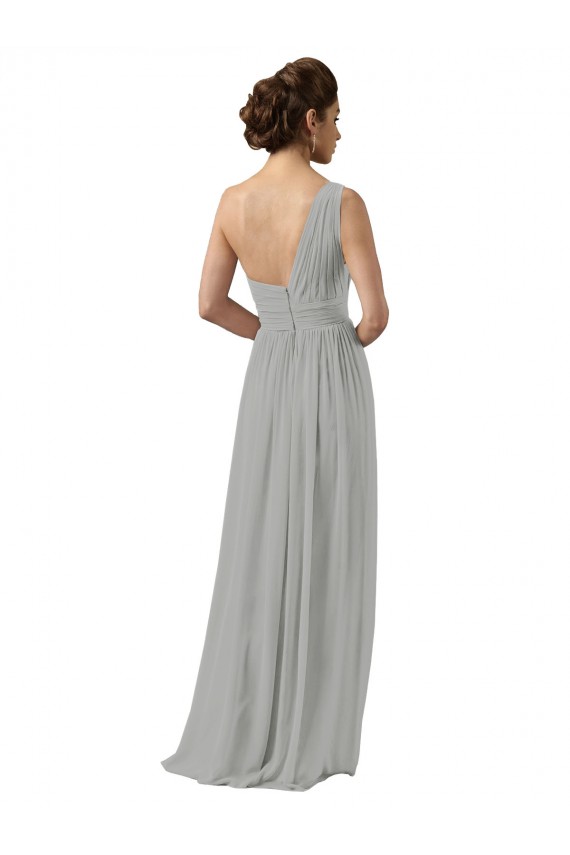 Sleeveless Silver A-Line One Shoulder Bridesmaid Dress Maidstone