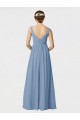 Sleeveless Dusty Blue A-Line Spaghetti Straps Bridesmaid Gown Maidstone