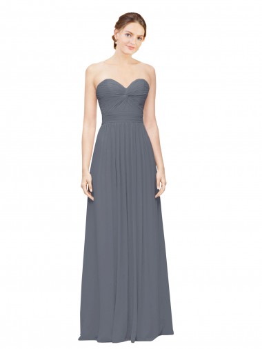 Sleeveless Slate Grey A-Line Sweetheart Bridesmaid Dress Maidstone