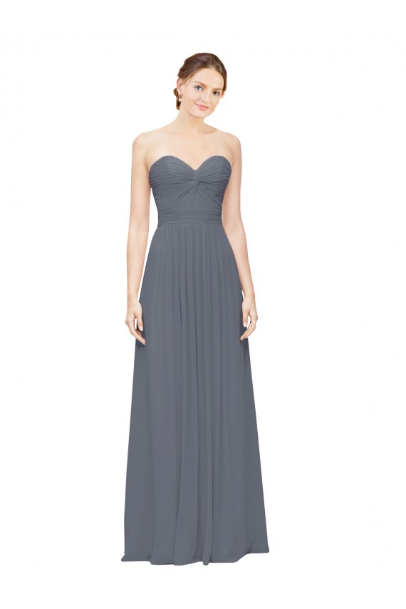 Sleeveless Slate Grey A-Line Sweetheart Bridesmaid Dress Maidstone