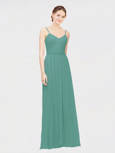 Sleeveless Icelandic Silver A-Line Spaghetti Straps Bridesmaid Dress / Evening Dress Maidstone