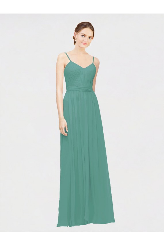 Sleeveless Icelandic Silver A-Line Spaghetti Straps Bridesmaid Dress / Evening Dress Maidstone