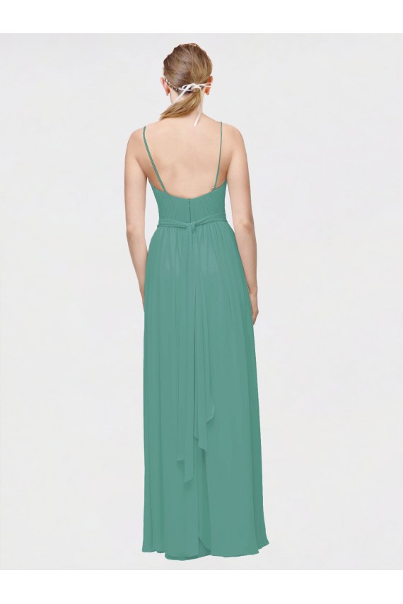Sleeveless Icelandic Silver A-Line Spaghetti Straps Bridesmaid Dress / Evening Dress Maidstone