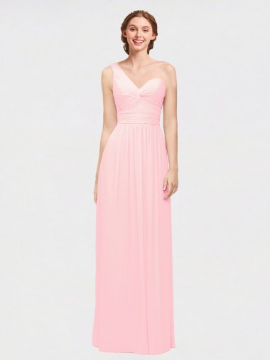 Sleeveless Pink A-Line One Shoulder Bridesmaid Dress Maidstone