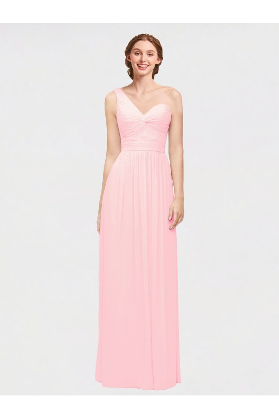 Sleeveless Pink A-Line One Shoulder Bridesmaid Dress Maidstone