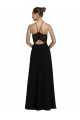 Sleeveless Black Open Back A-Line Halter Neck Bridesmaid Gown Maidstone