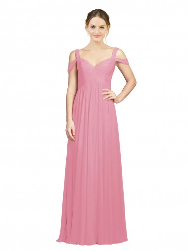 Sleeveless Skin Pink A-Line Off the Shoulder Bridesmaid Dress Maidstone