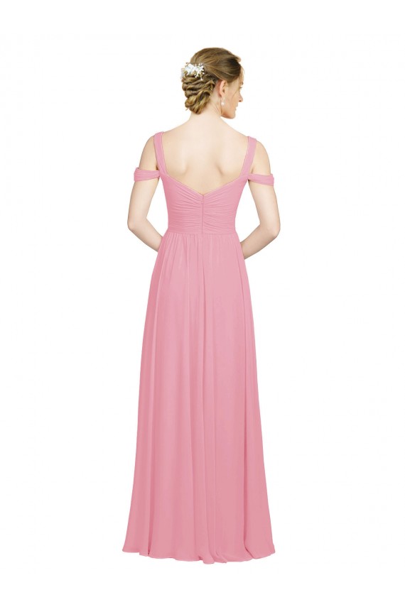 Sleeveless Skin Pink A-Line Off the Shoulder Bridesmaid Dress Maidstone