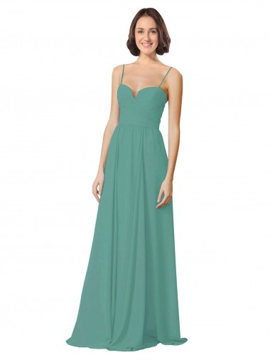 Sleeveless Icelandic Silver A-Line Spaghetti Straps Bridesmaid Dress Maidstone