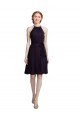 Sleeveless Grape A-Line Soft Chiffon Halter Neck Bridesmaid Dress Maidstone