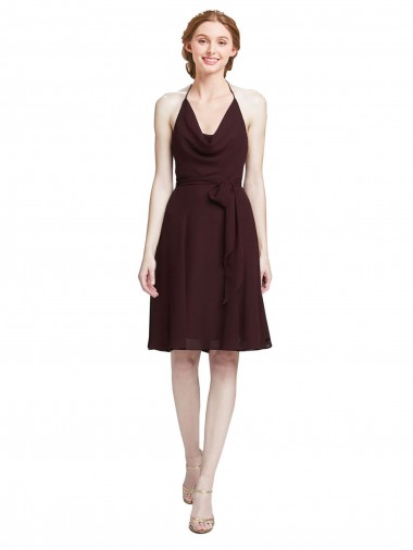 Sleeveless Burgundy Gold A-Line Spaghetti Straps Bridesmaid Dress Maidstone