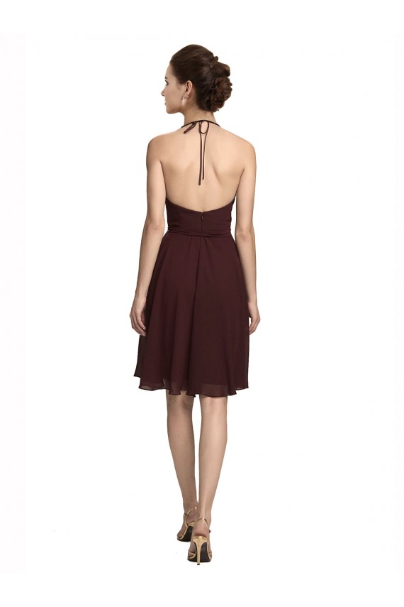 Sleeveless Burgundy Gold A-Line Spaghetti Straps Bridesmaid Dress Maidstone