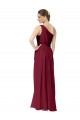 Sleeveless Burgundy A-Line One Shoulder Bridal Party Dress / Evening Dress Maidstone